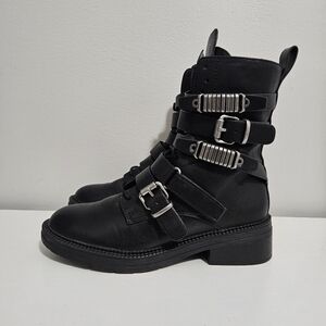 DKNY Ita Strappy Buckle Combats Boots